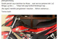 complain new honda sonic bunyi nguk nguk