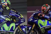 Valentino Rossi & Maverick Vinales dengan YZR-M1 yang dipasang bendera Indonesia di Losail International Circuit Qatar Valentino Rossi & Maverick Vinales dengan YZR-M1 yang dipasang bendera Indonesia di Losail International Circuit Qatar