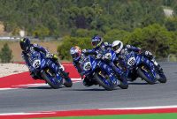 Arai Agaska (nomor motor 38) saat tampil di seri 1 FIM R3 BLU CRU World Cup 2025 di sirkuit Portimao Portugal (1)